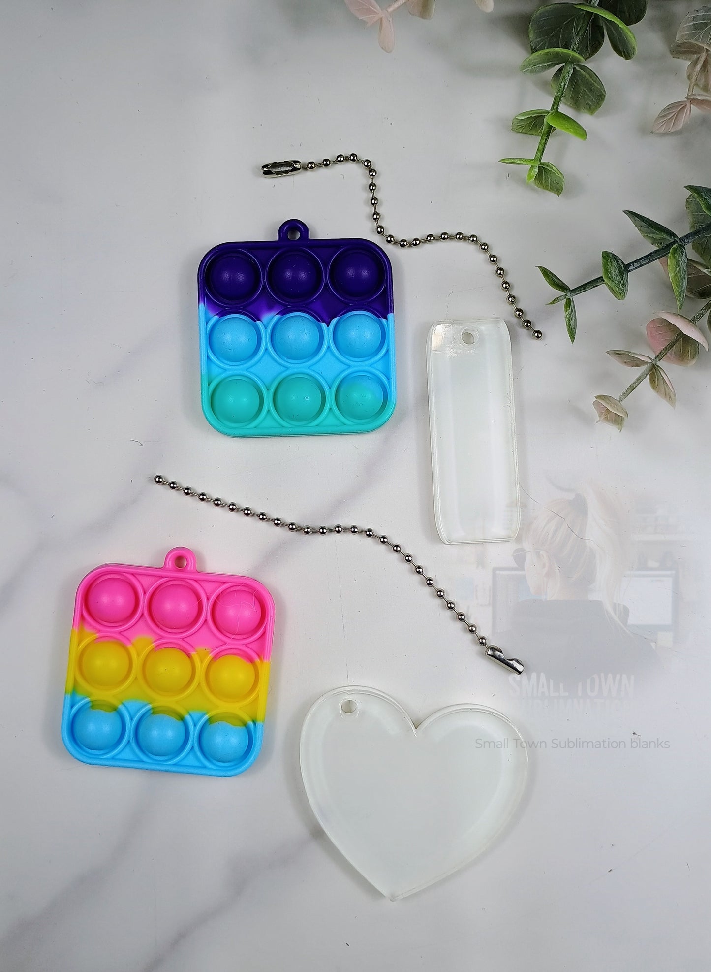 Pop fidget bag tags/keychains