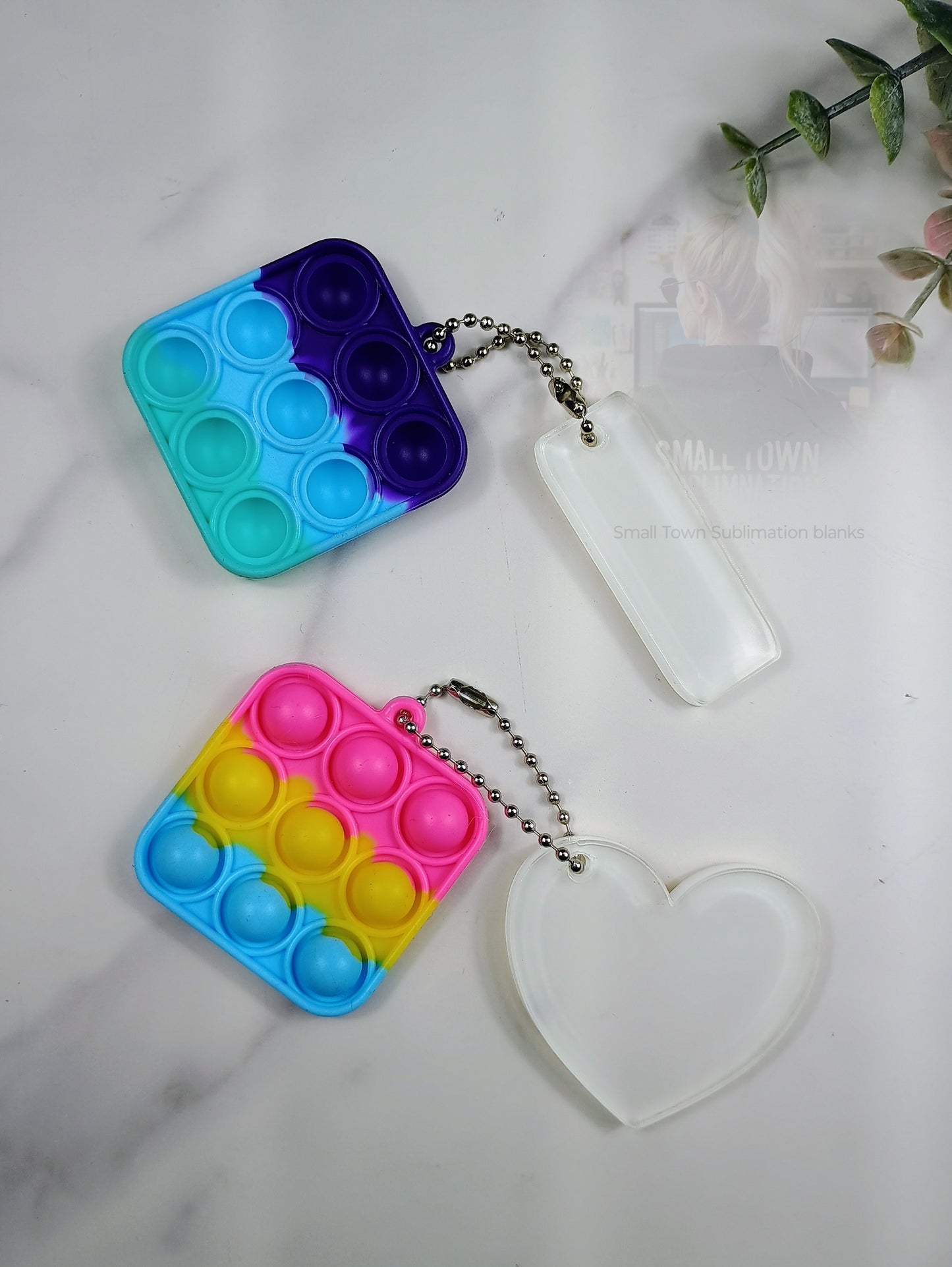 Pop fidget bag tags/keychains