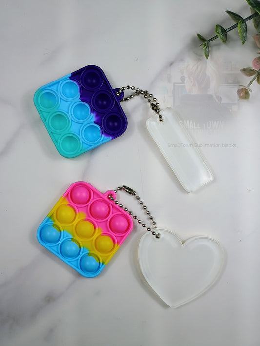 Pop fidget bag tags/keychains
