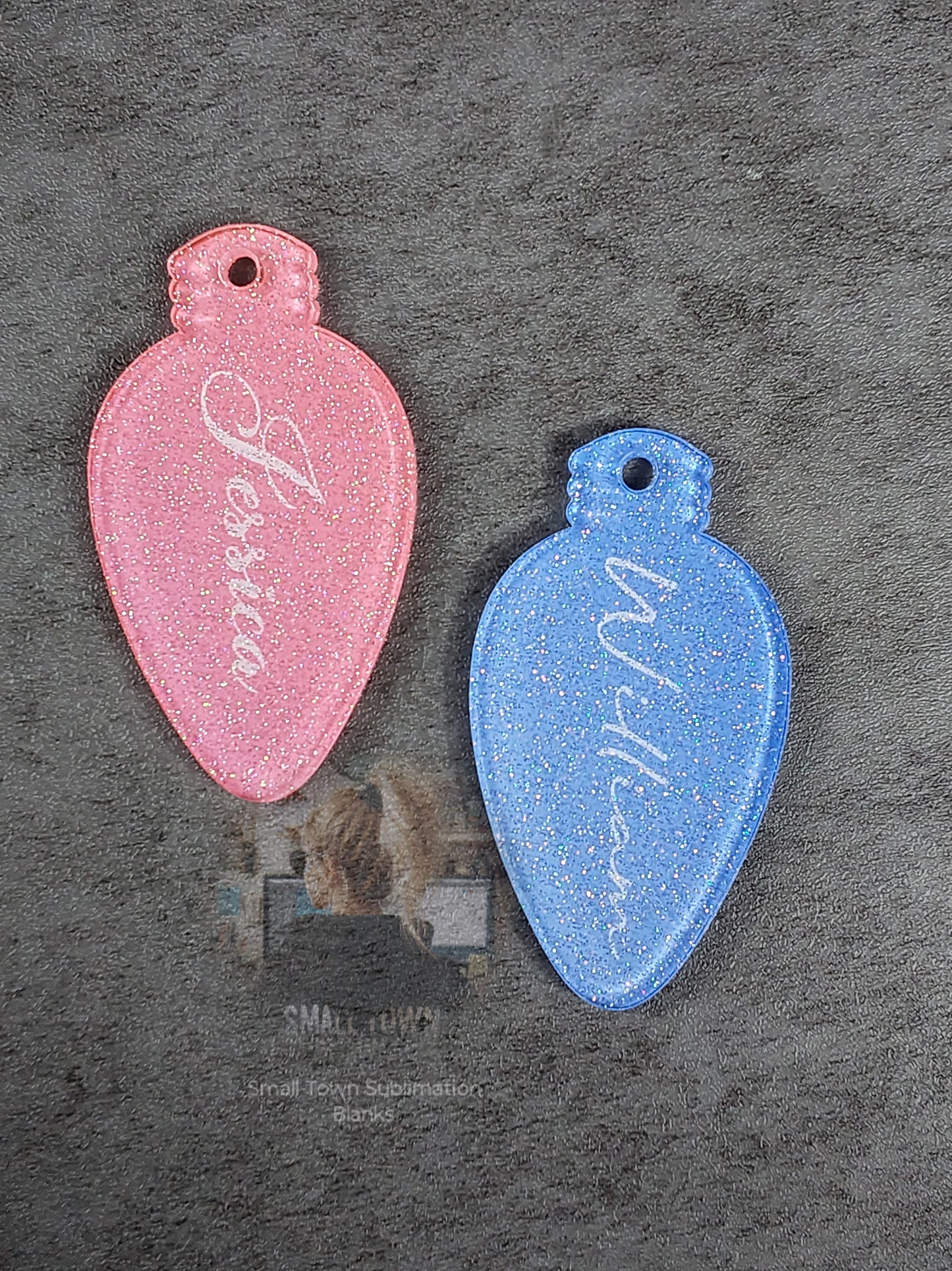 Lightbulb glitter acrylic