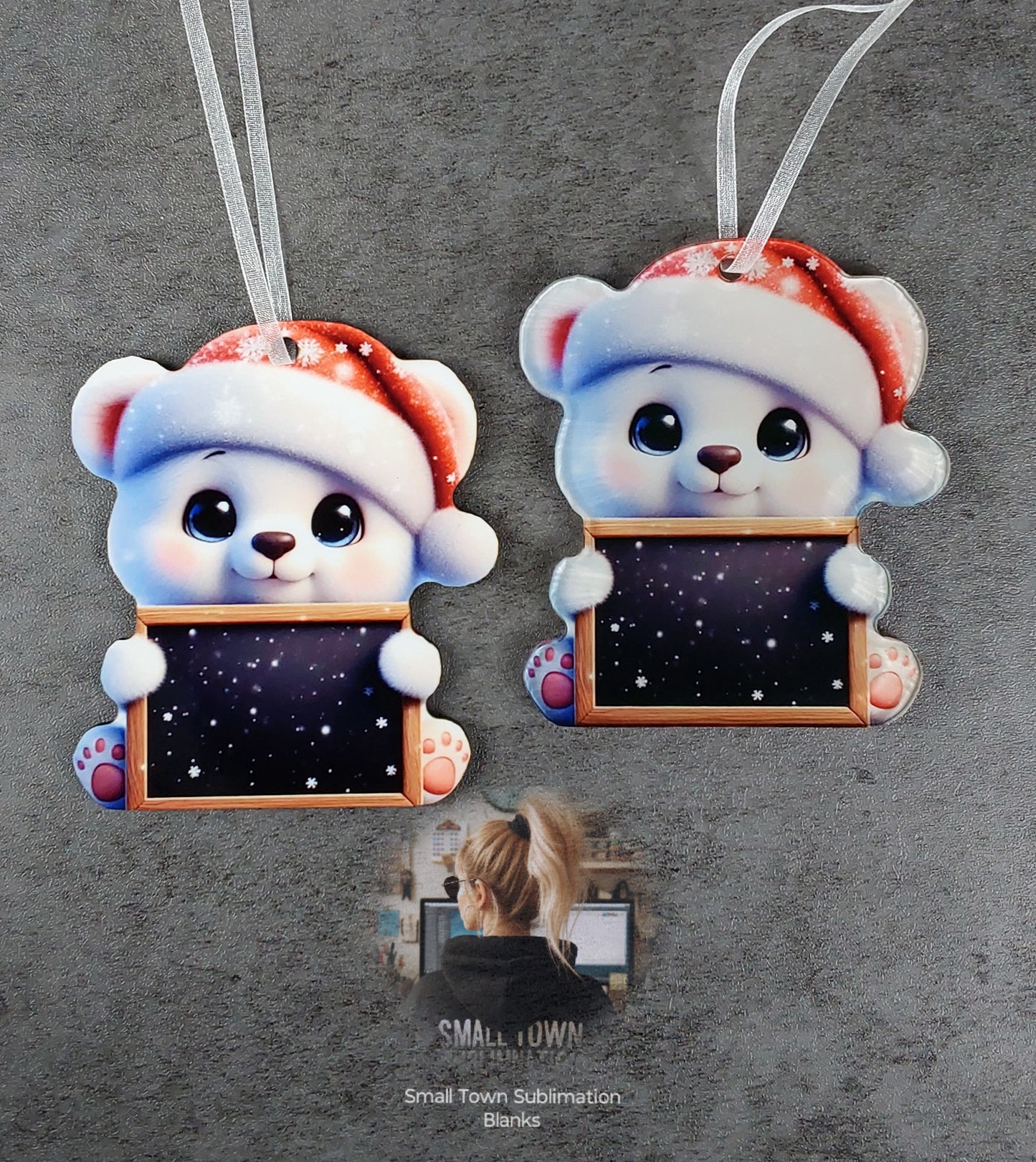 Bear message board ornament