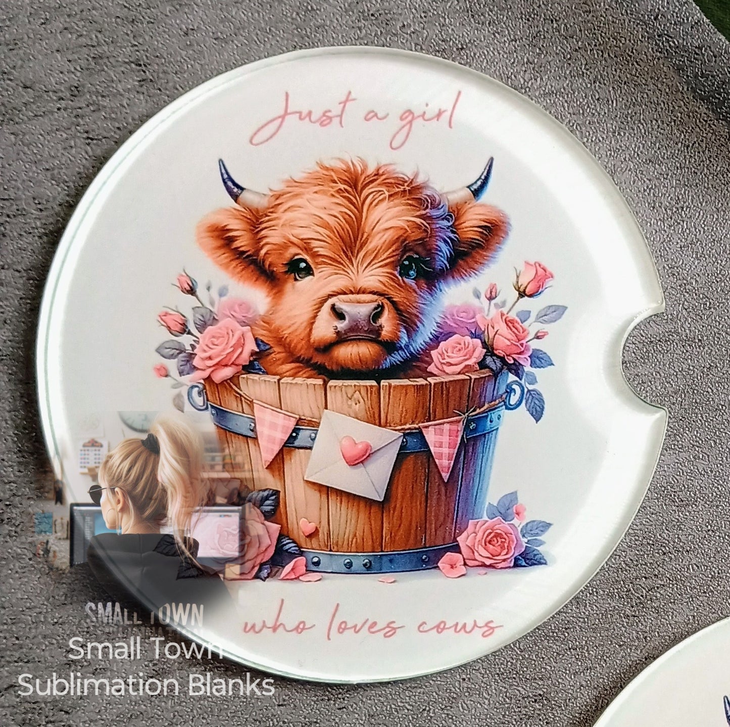 Clear acrylic car coasters