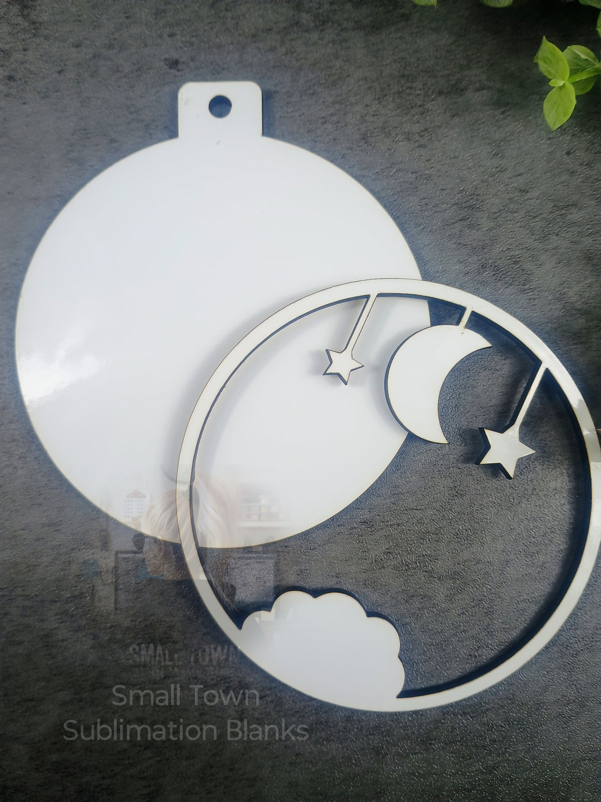 Baby's first Christmas ornament, cloud and star layered sublimation blank
