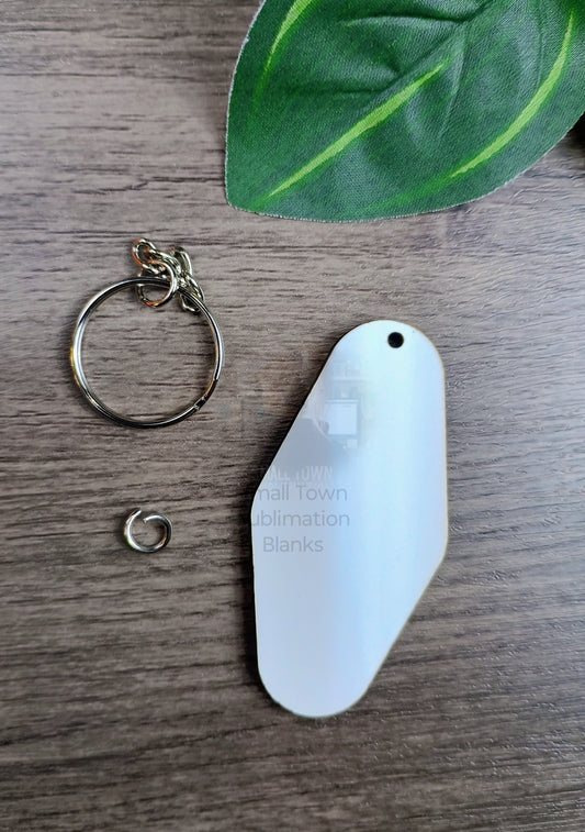 Motel key style keychain