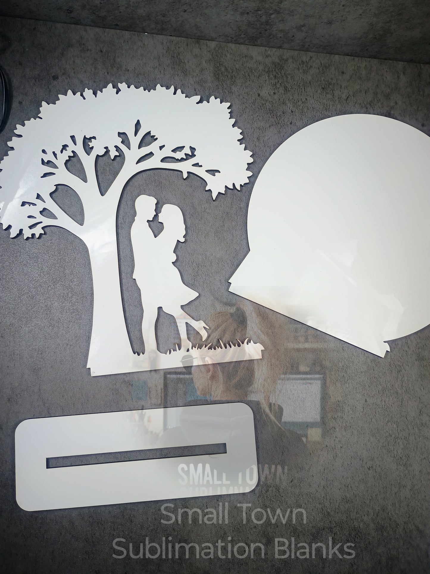 Tree-couple-moon sublimation blank