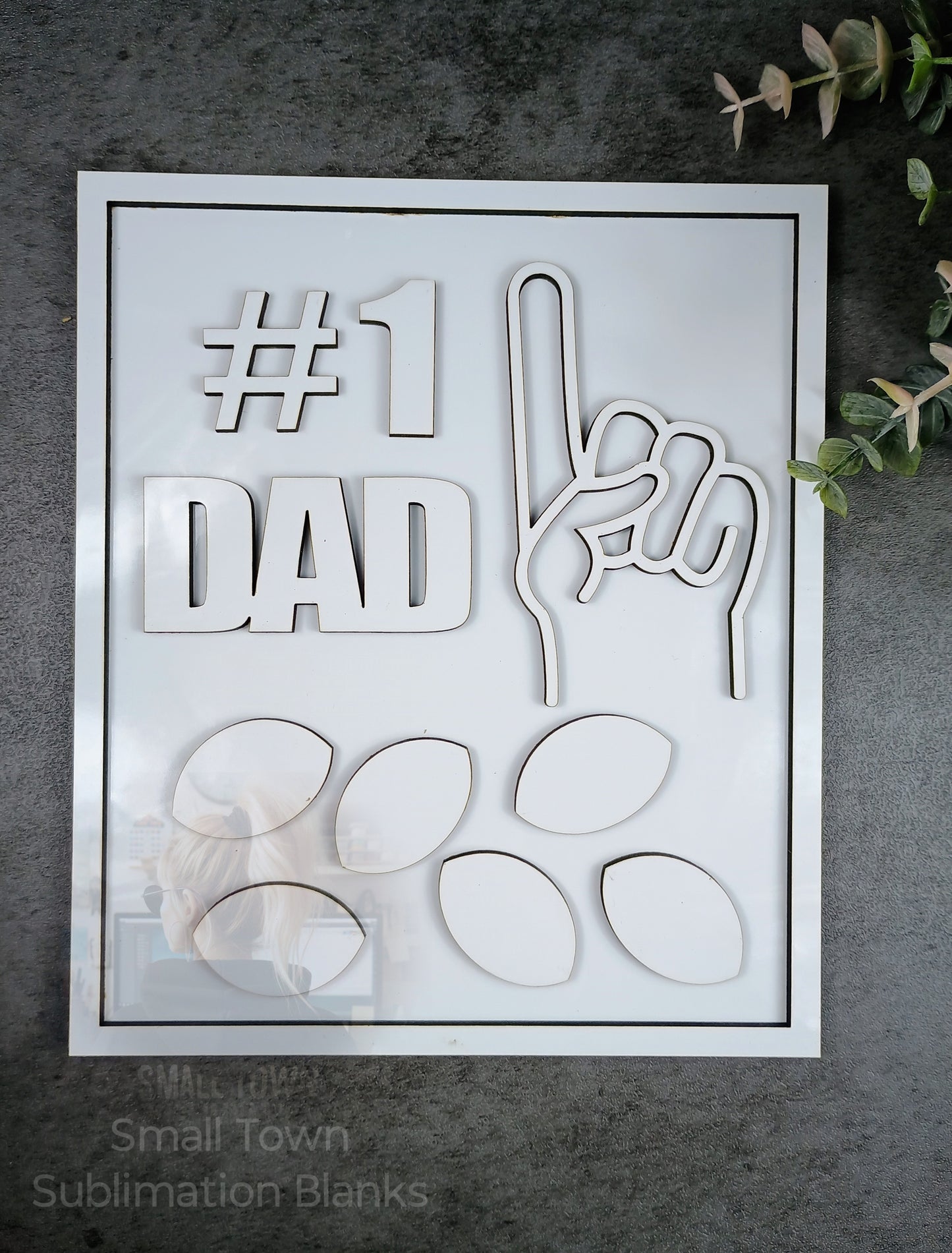 Dads, Dads from kids, Father's Day number 1 Dad Football plaque, shelf sitter