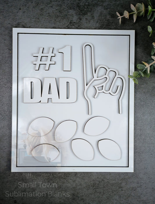 Dads, Dads from kids, Father's Day number 1 Dad Football plaque, shelf sitter