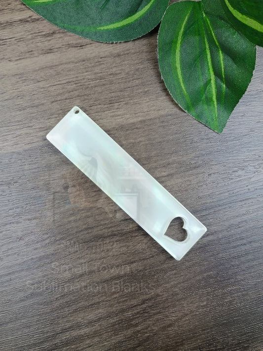 Acrylic rectangle keychain with heart