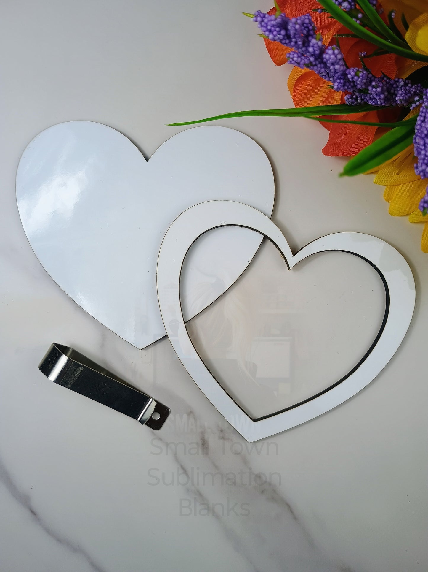 Heart car visor clips blank