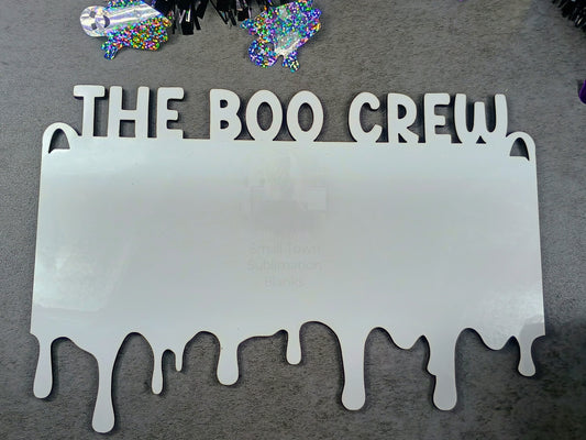 The Boo Crew hanging Halloween sign