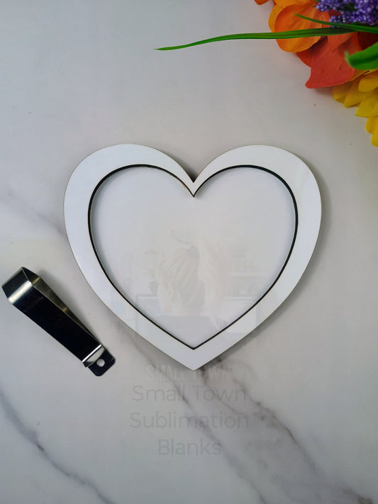 Heart car visor clips blank