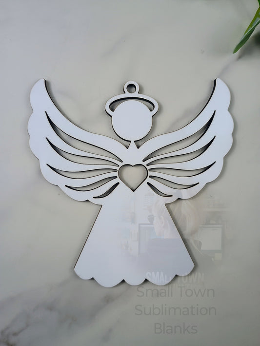 Angel cross with heart