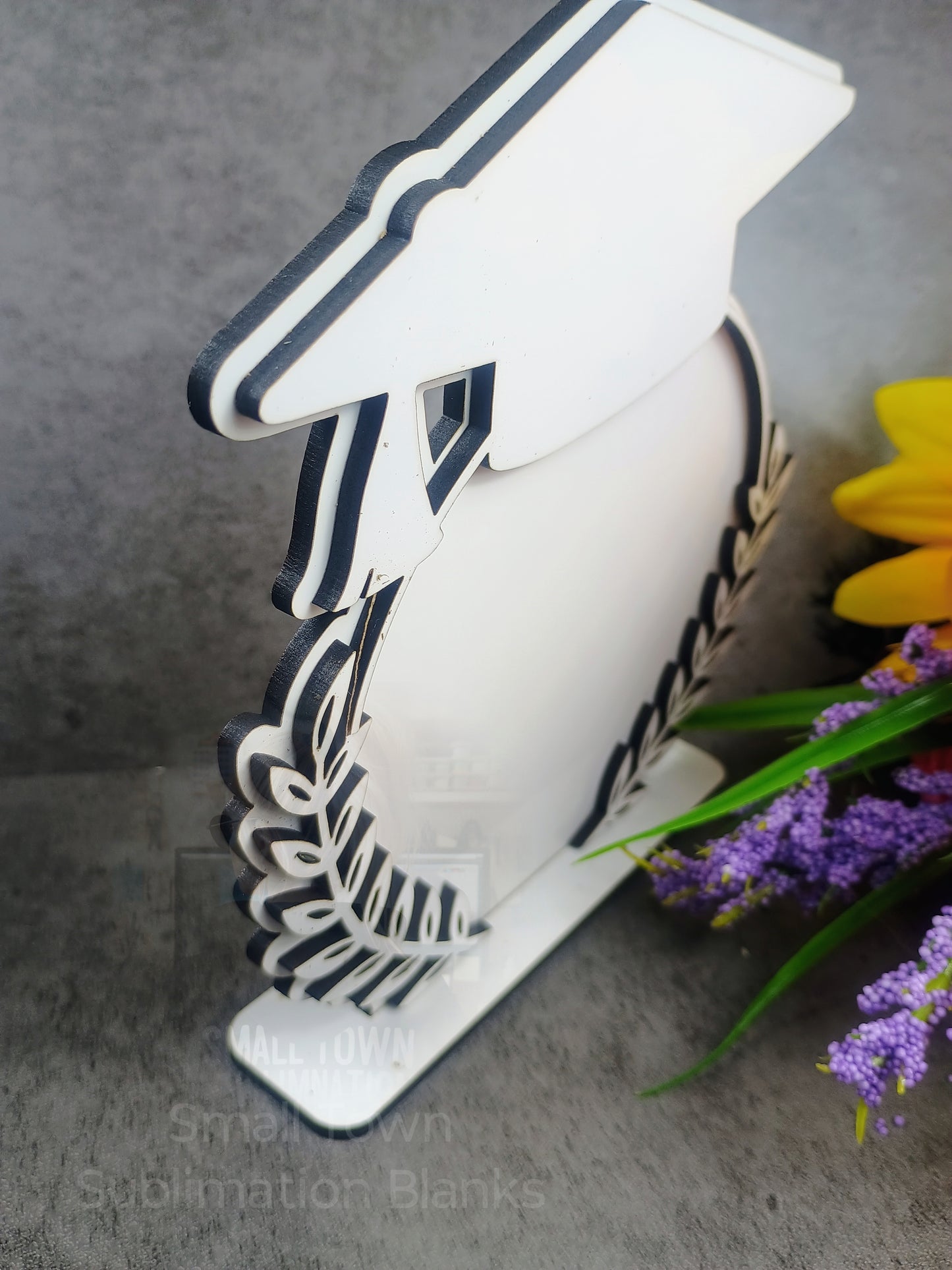 Layered floral Graduation plaque style, MDF sublimation blank