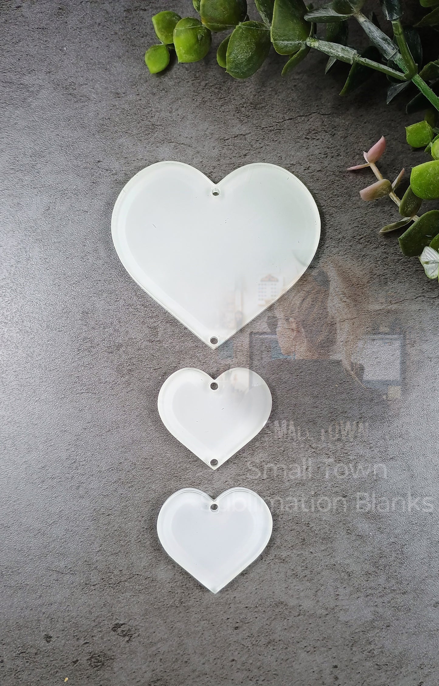 Car heart charm clear acrylic