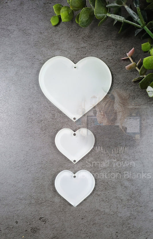 Car heart charm clear acrylic