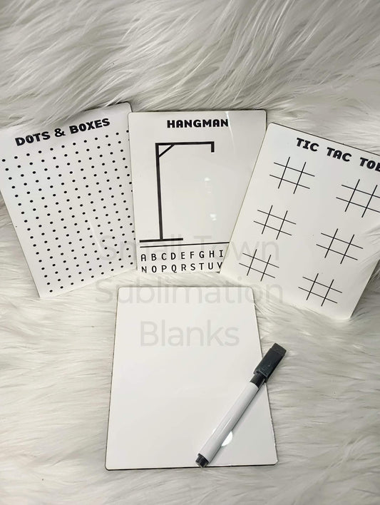 Dry erase travel game boards