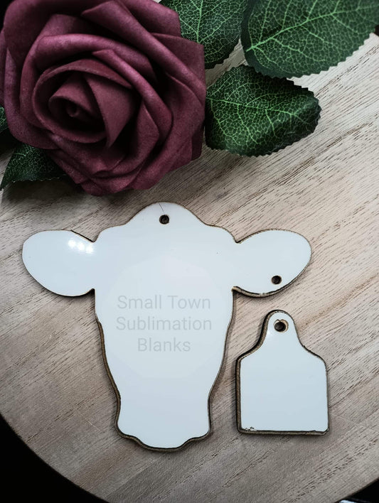 Cow head and cow tag set