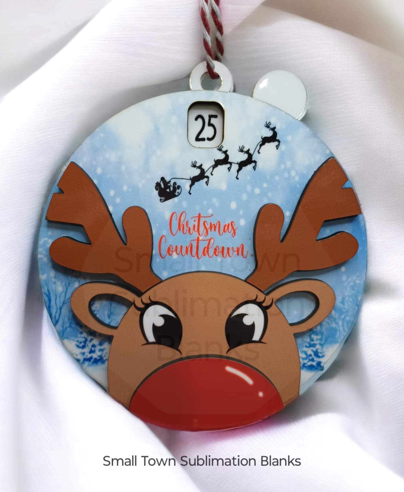 Christmas countdown reindeer ornament