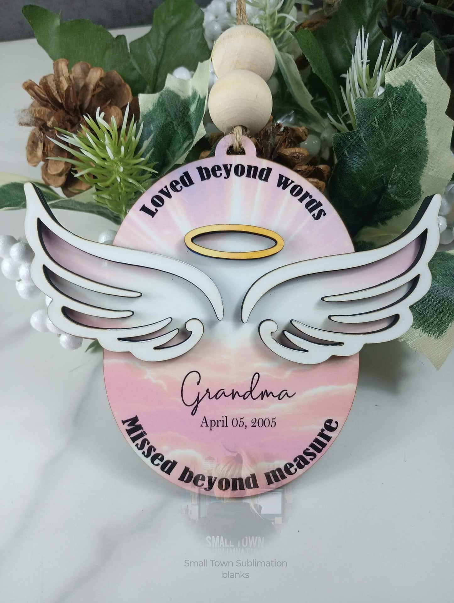 Memorial angel halo ornament