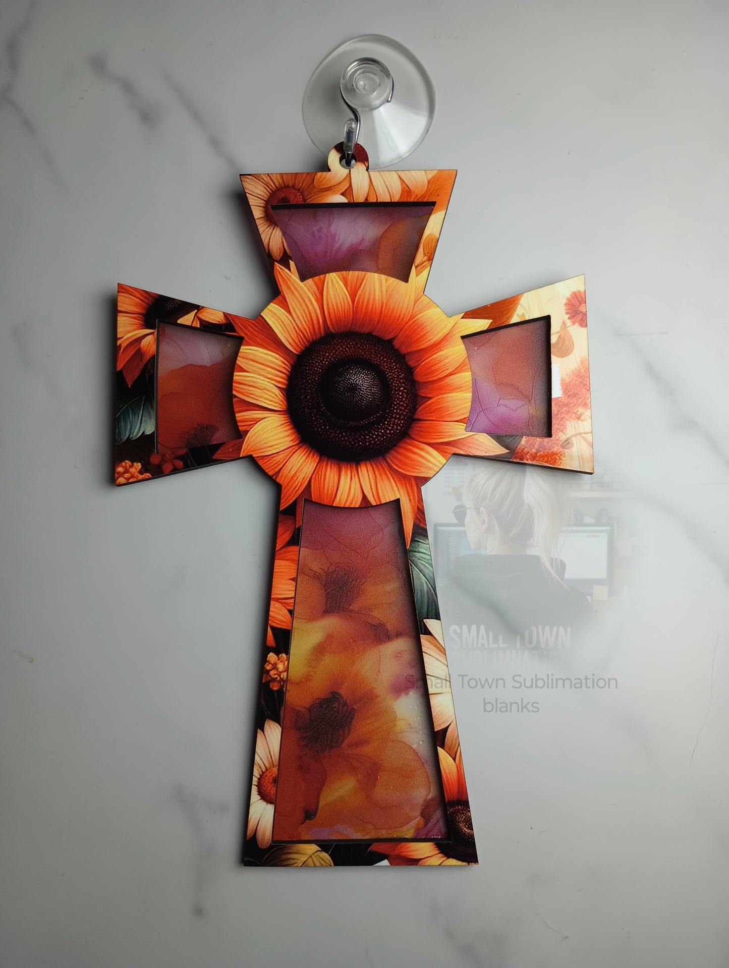 *Sublimation suncatcher cross