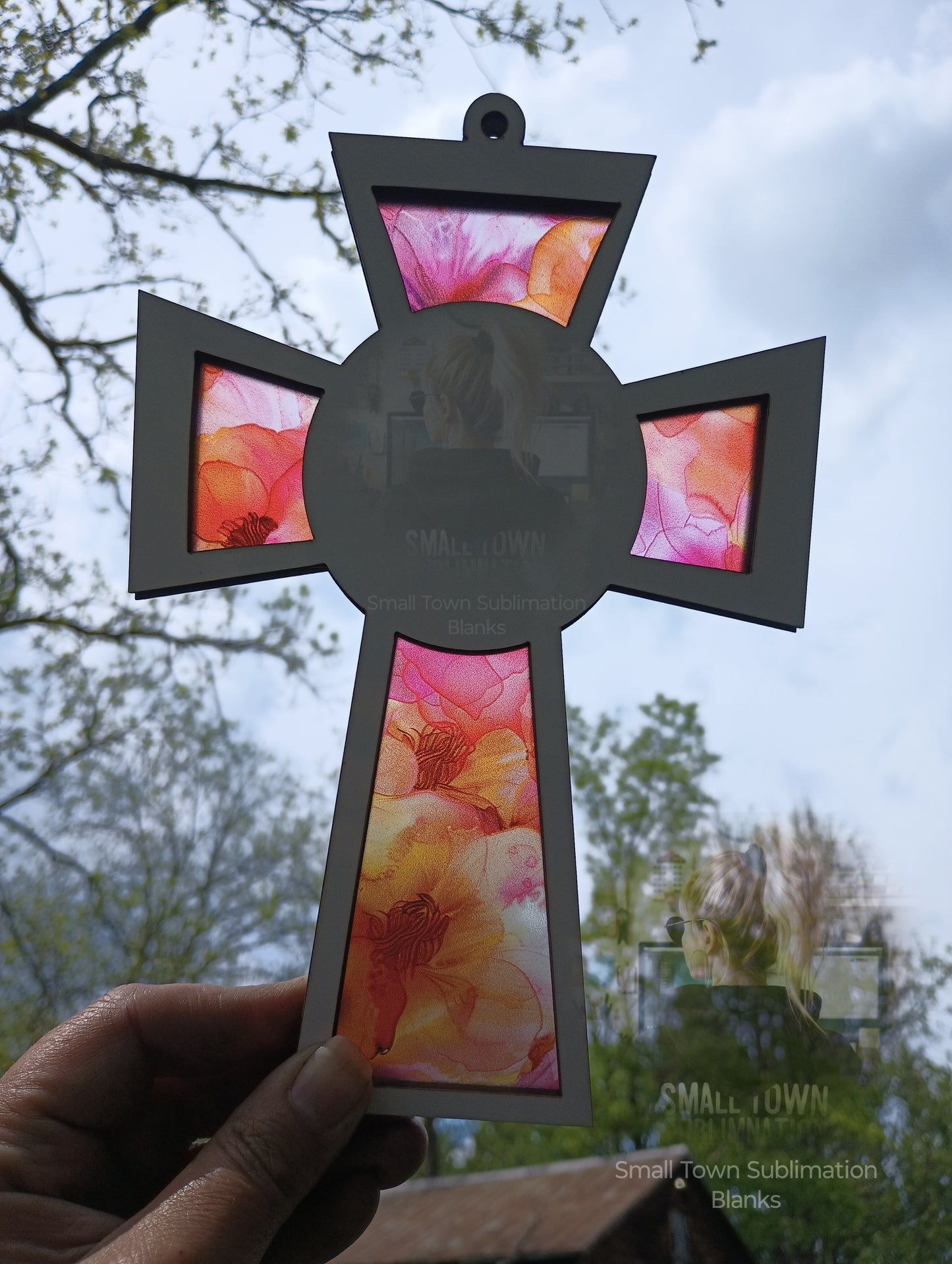 *Sublimation suncatcher cross