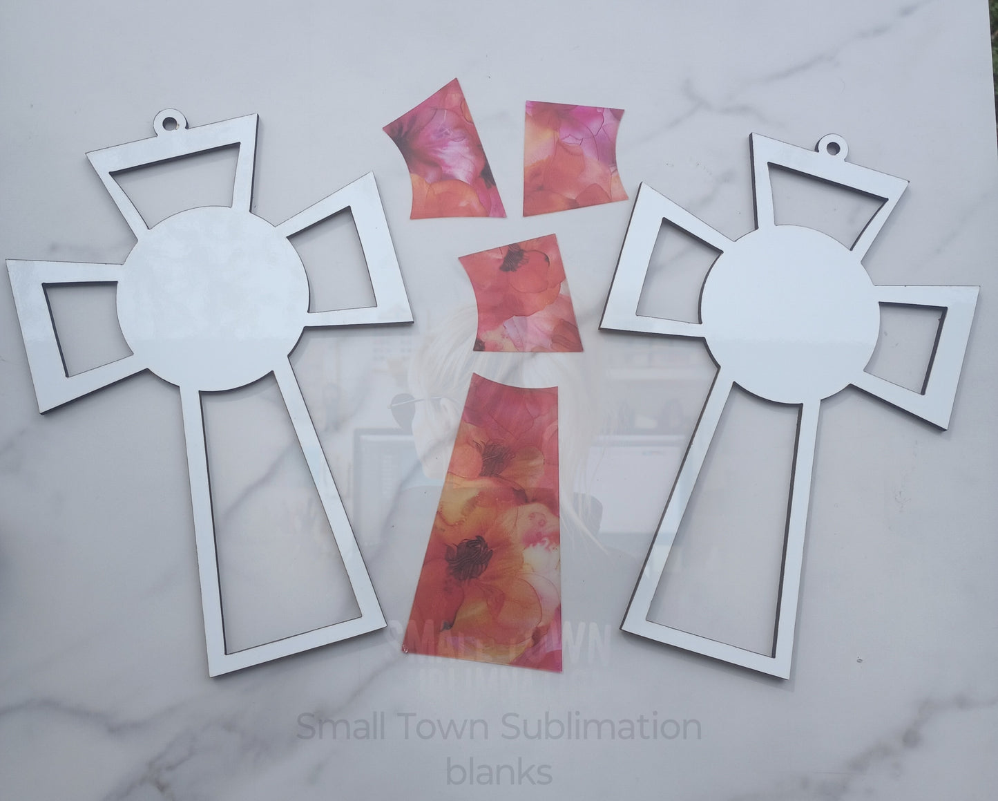 *Sublimation suncatcher cross