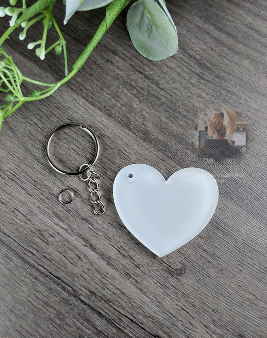 Heart keychain Clear acrylic