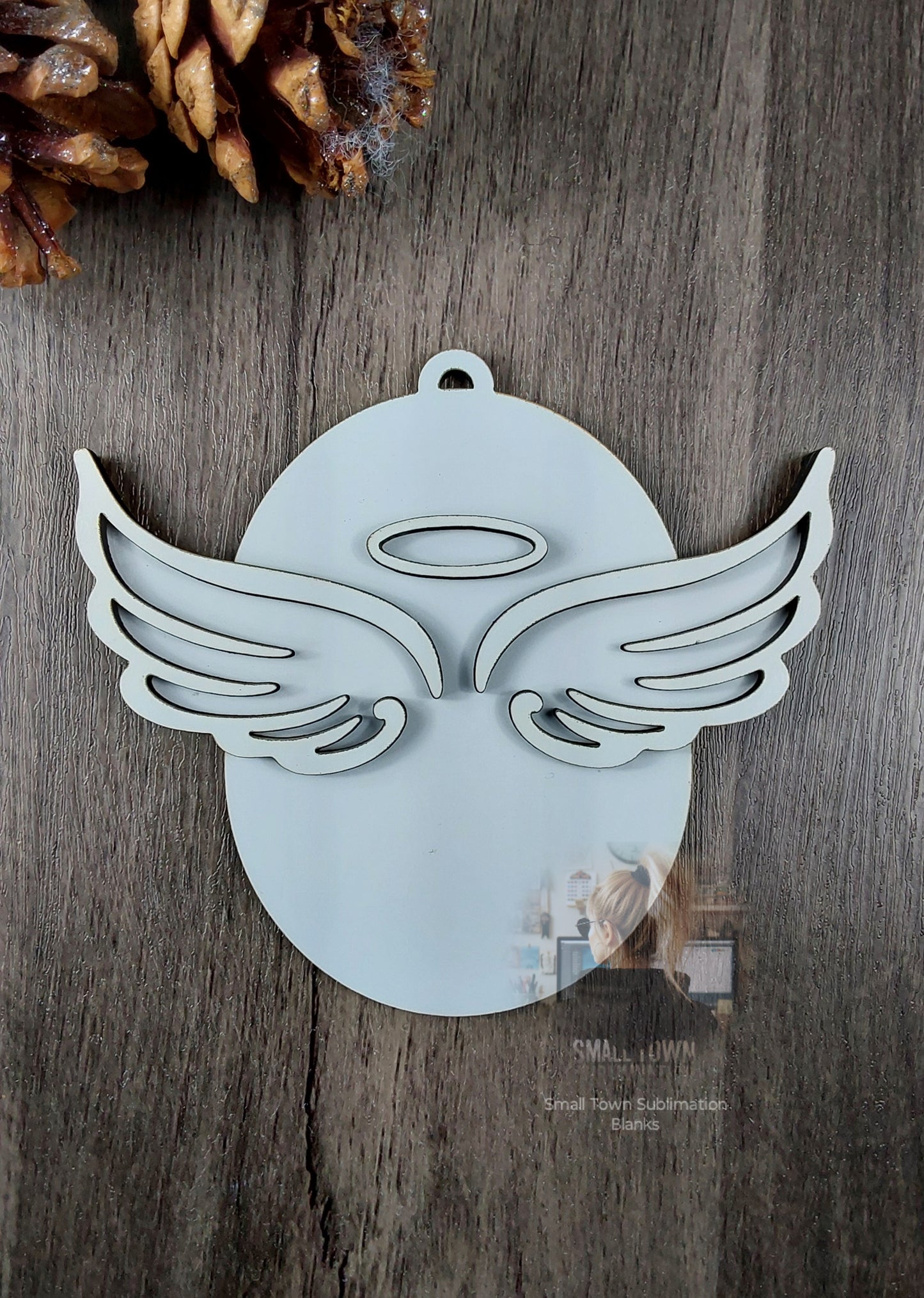 Memorial angel halo ornament