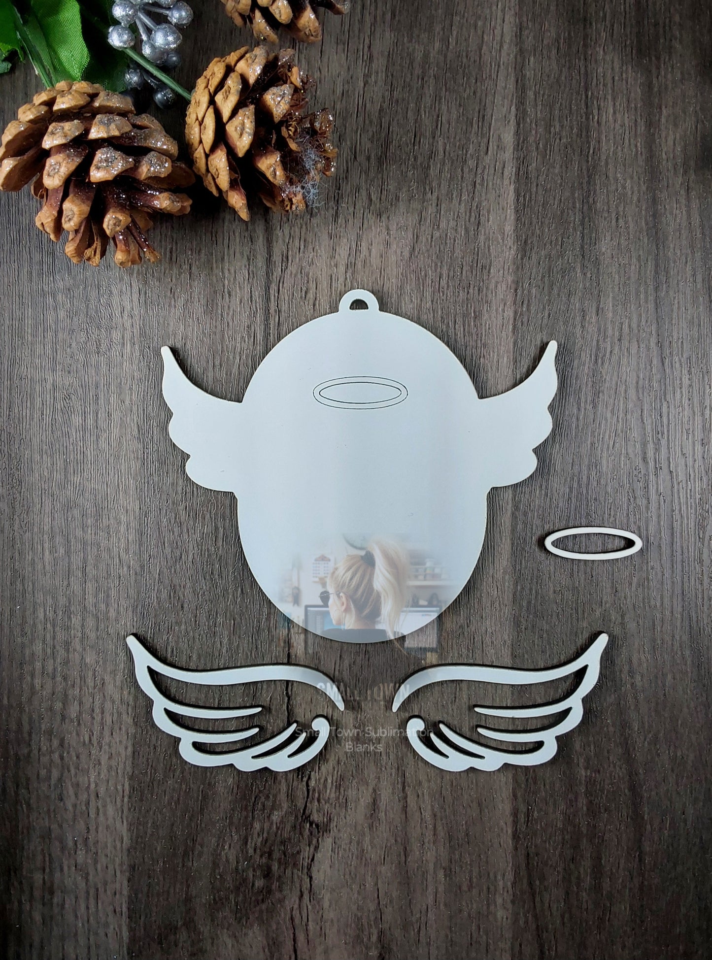 Memorial angel halo ornament