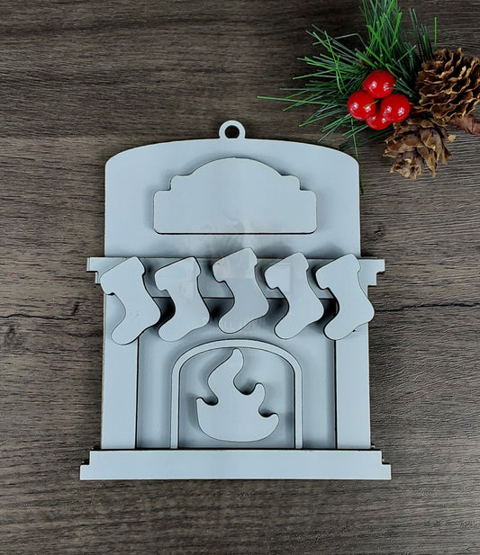 Fireplace family ornament