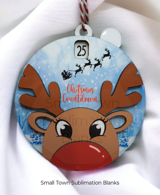 Christmas countdown reindeer ornament (DIGITAL FILE)