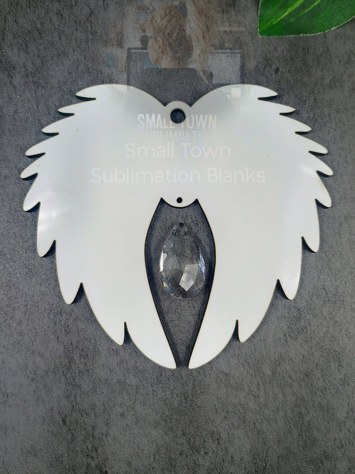 Angel wing tear drop hanger, sublimation Christmas ornament blank