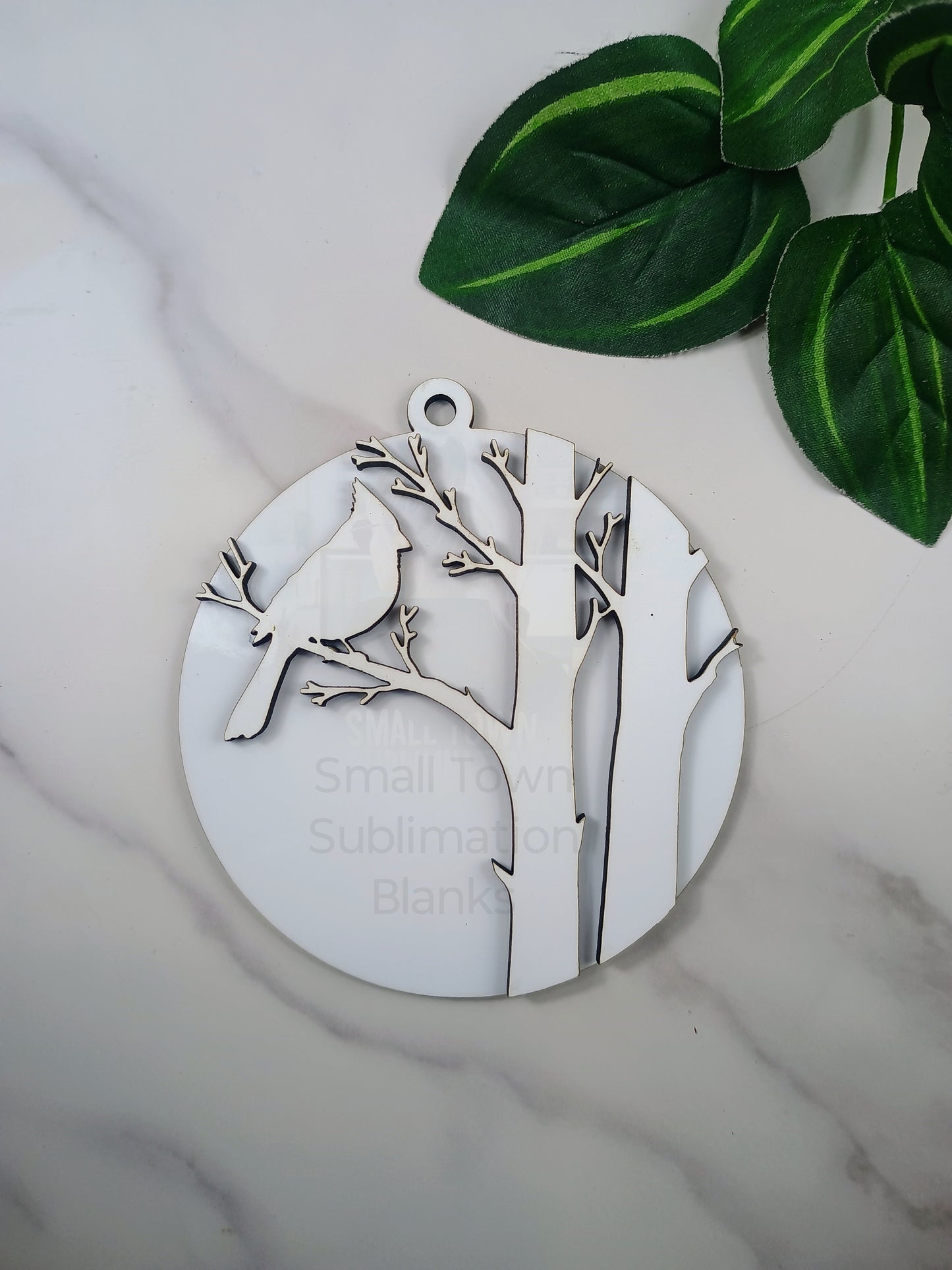 Memorial, Cardinal tree, Christmas ornament blank