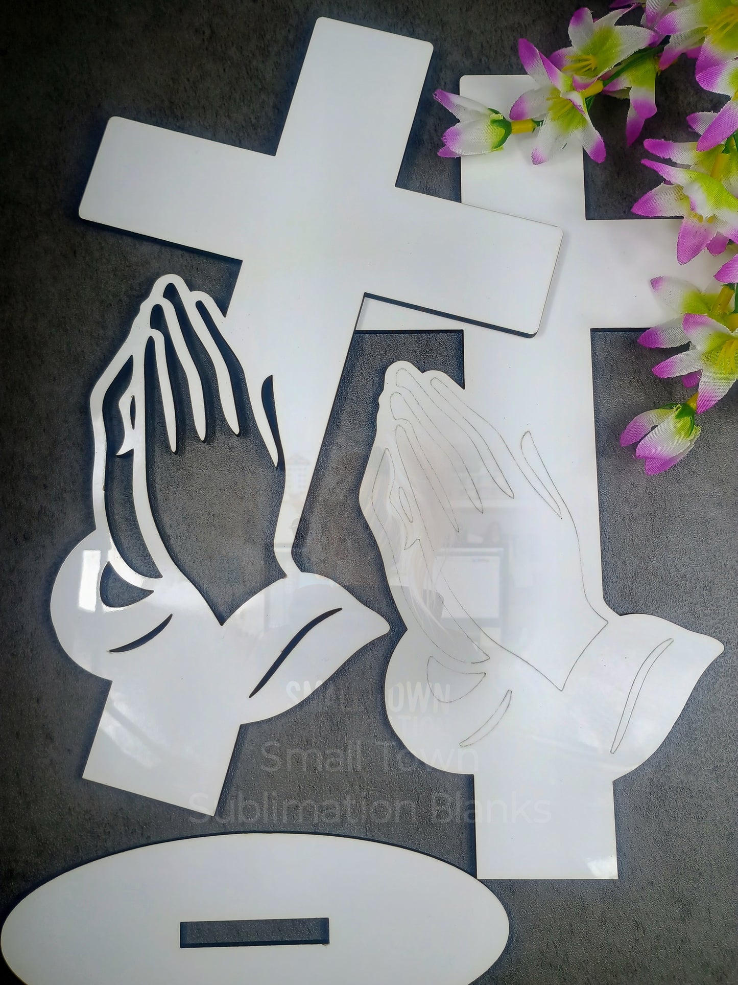 Praying hands cross Sublimation blank