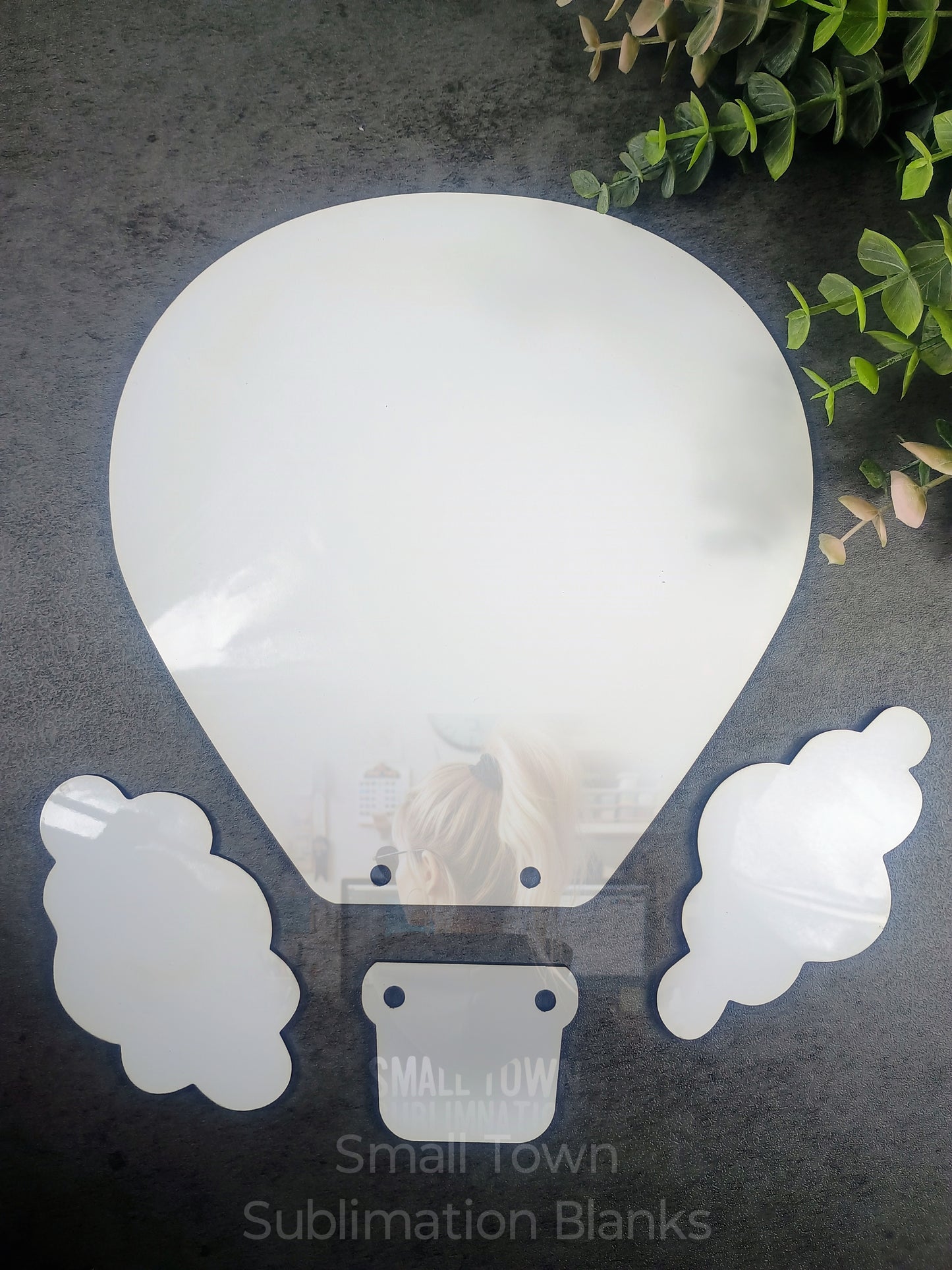 Hot air balloon. Birth announcement, kids room, home decor. Sublimation Blank