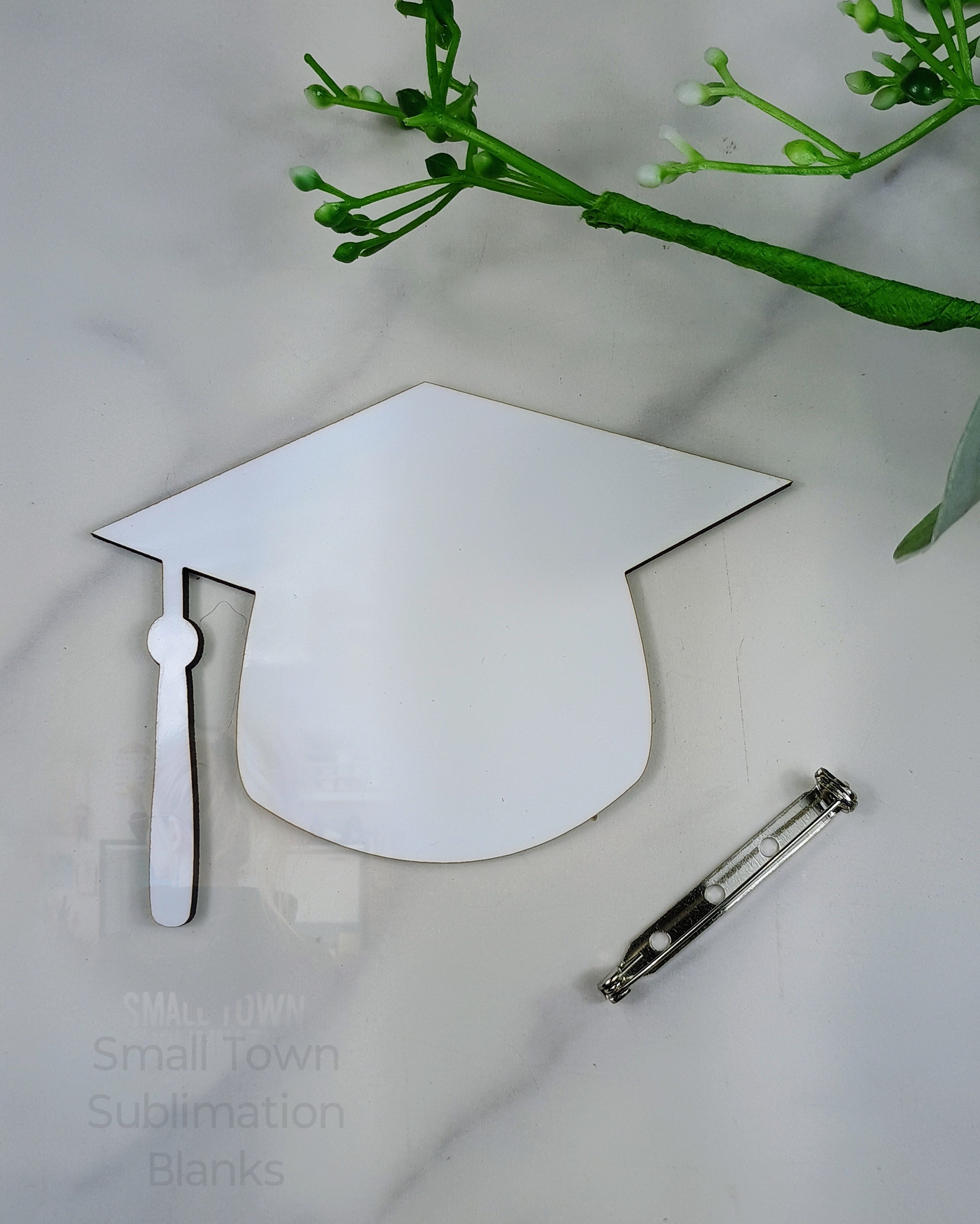*Graduation cap buttons/pins – Small Town Sublimation Blanks