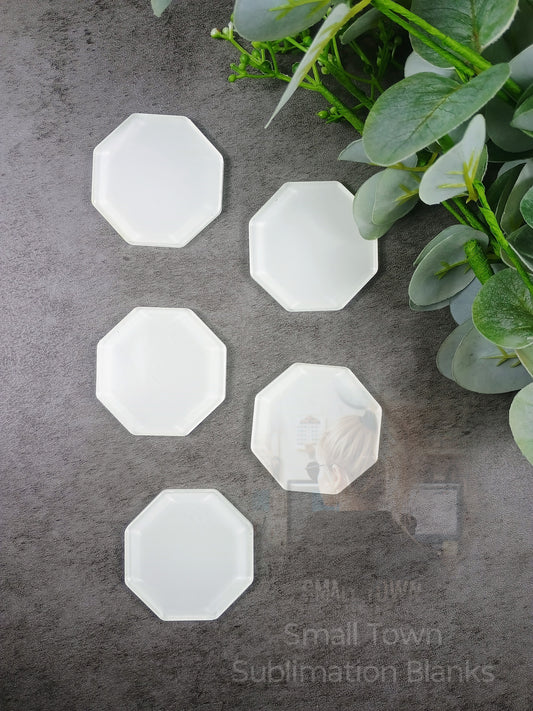 Octagon clear acrylic magnets