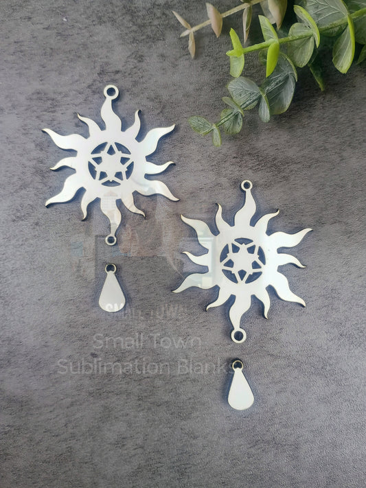 Mystical sun earring dangle sublimation blank.