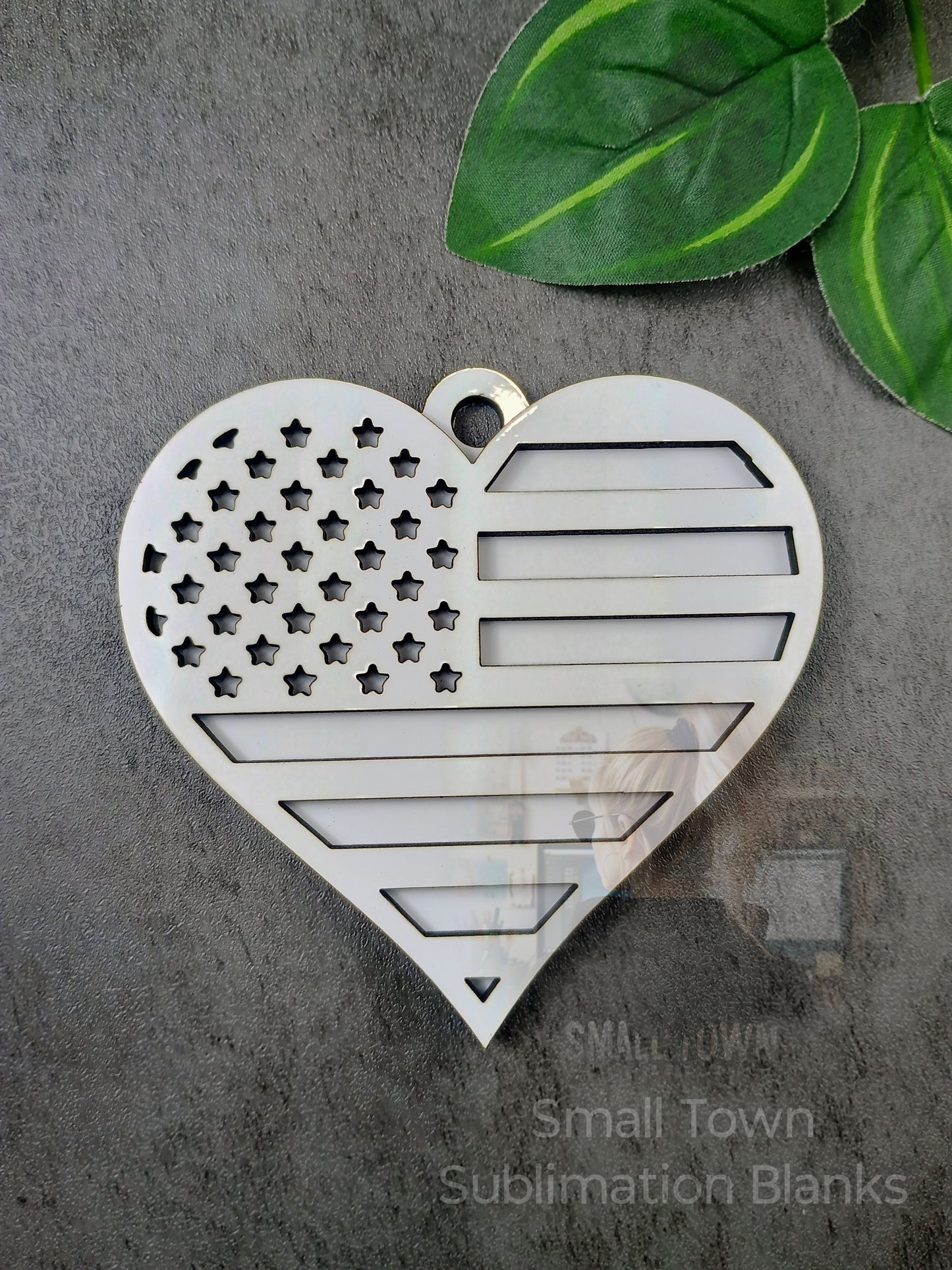 Heart flag ornament