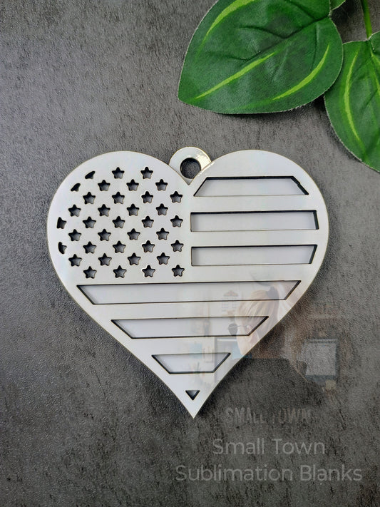 Heart flag ornament