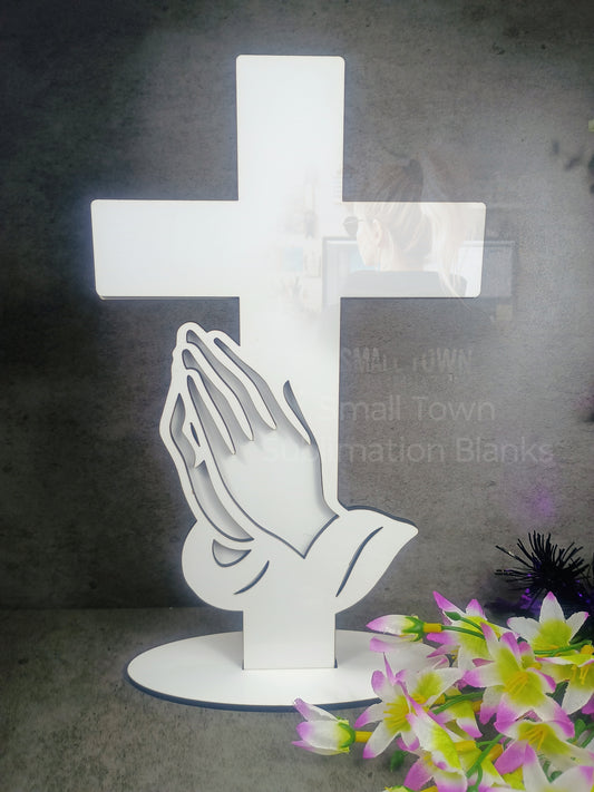 Praying hands cross Sublimation blank