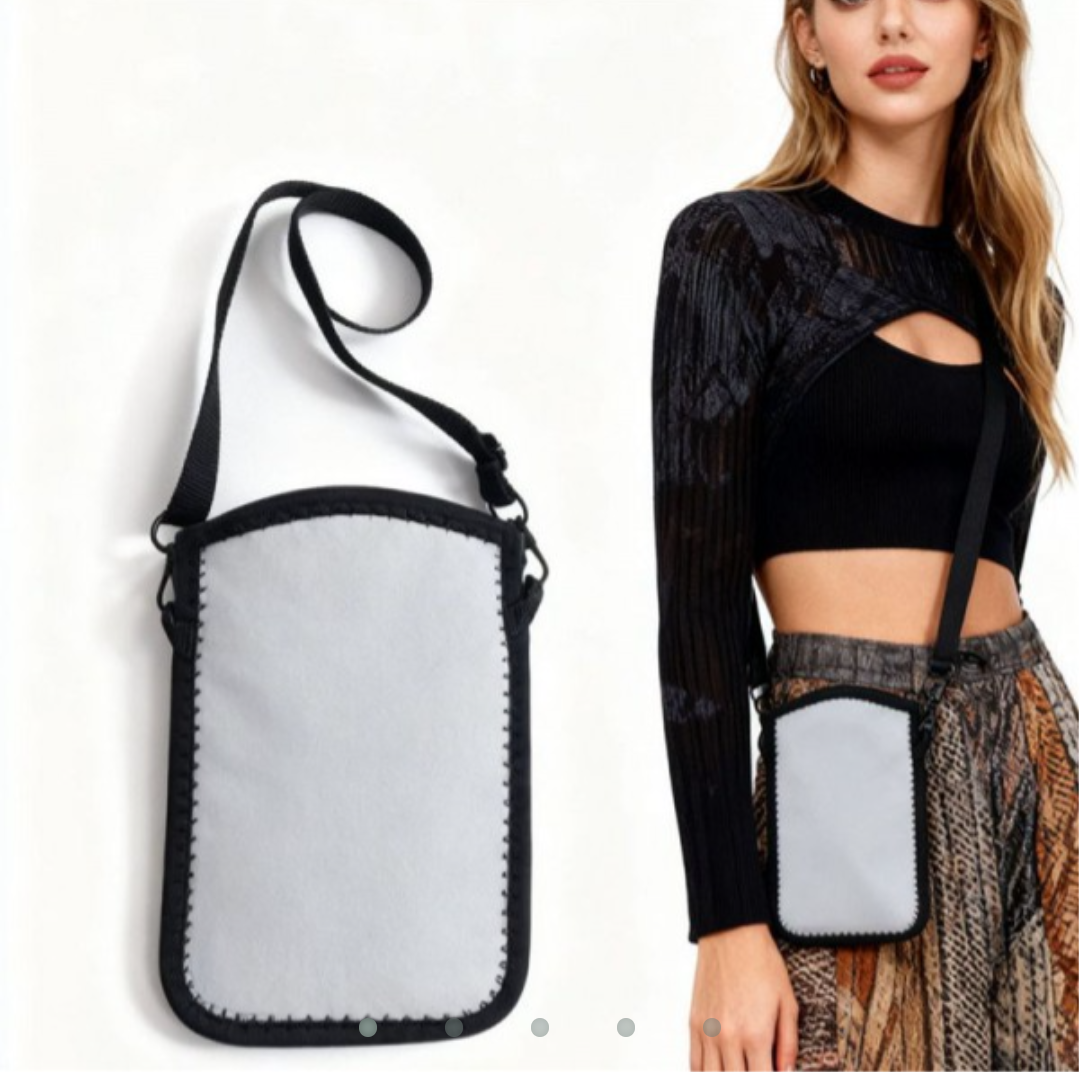 Cross body cell phone purse holder. Sublimation blank neoprene
