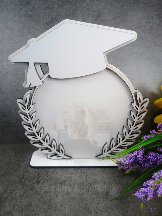 Layered floral Graduation plaque style, MDF sublimation blank