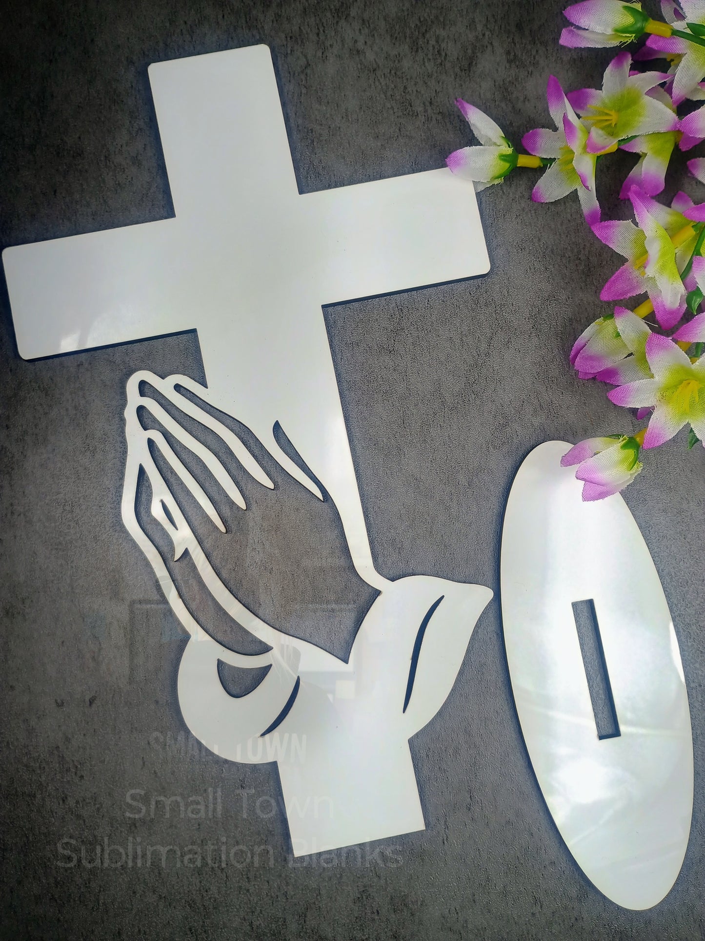 Praying hands cross Sublimation blank