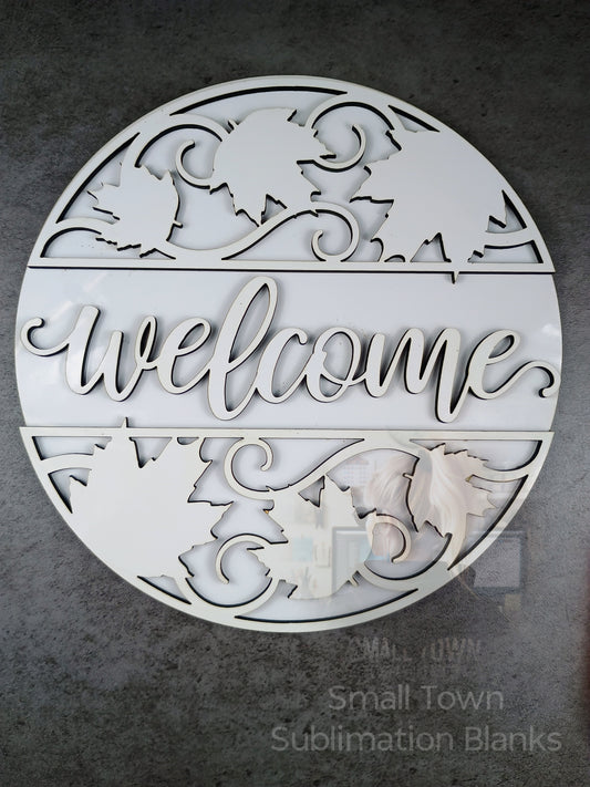 Welcome leaf round