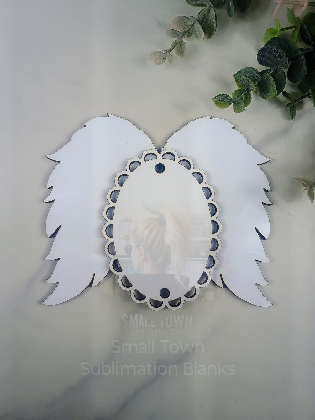 Angel wing oval ornament. Sublimation ornaments, Christmas, Memorial