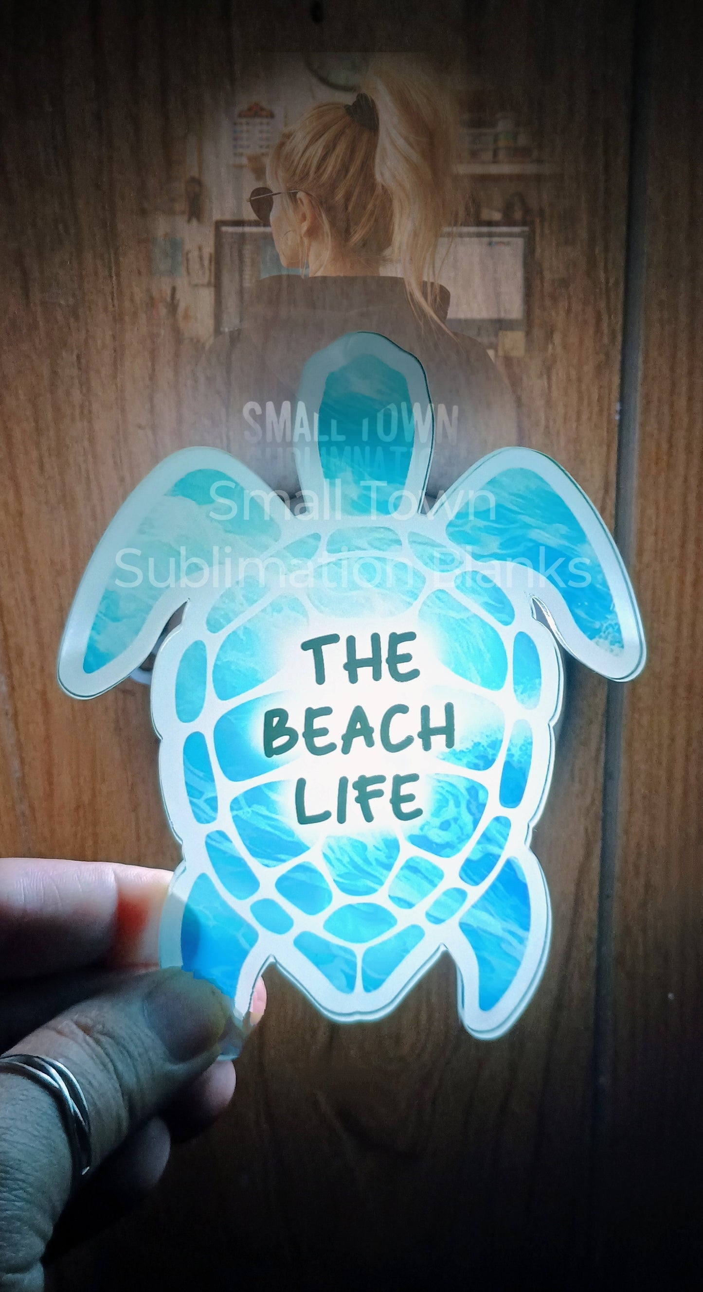 Turtle shape clear acrylic night light