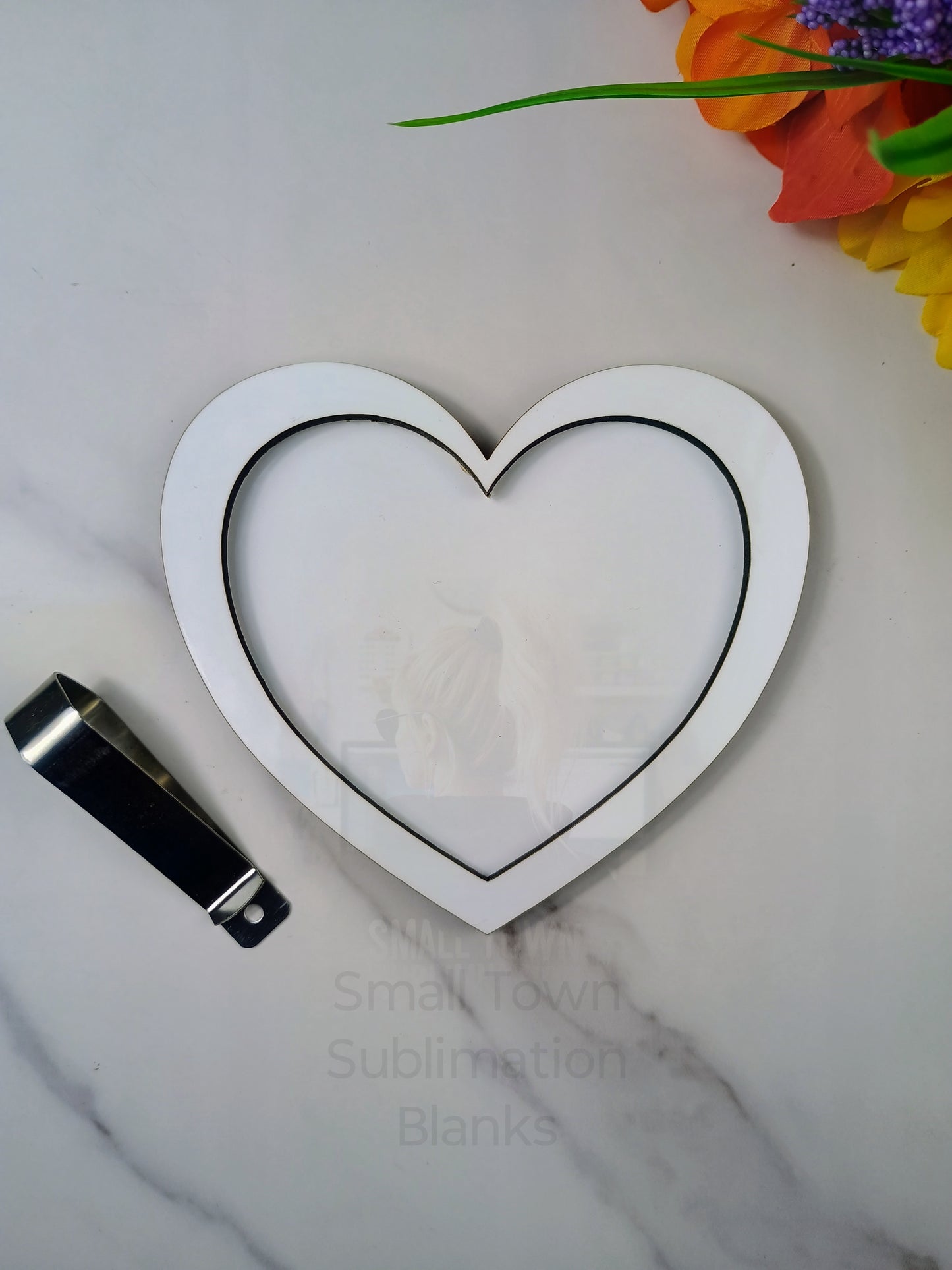Heart car visor clips blank