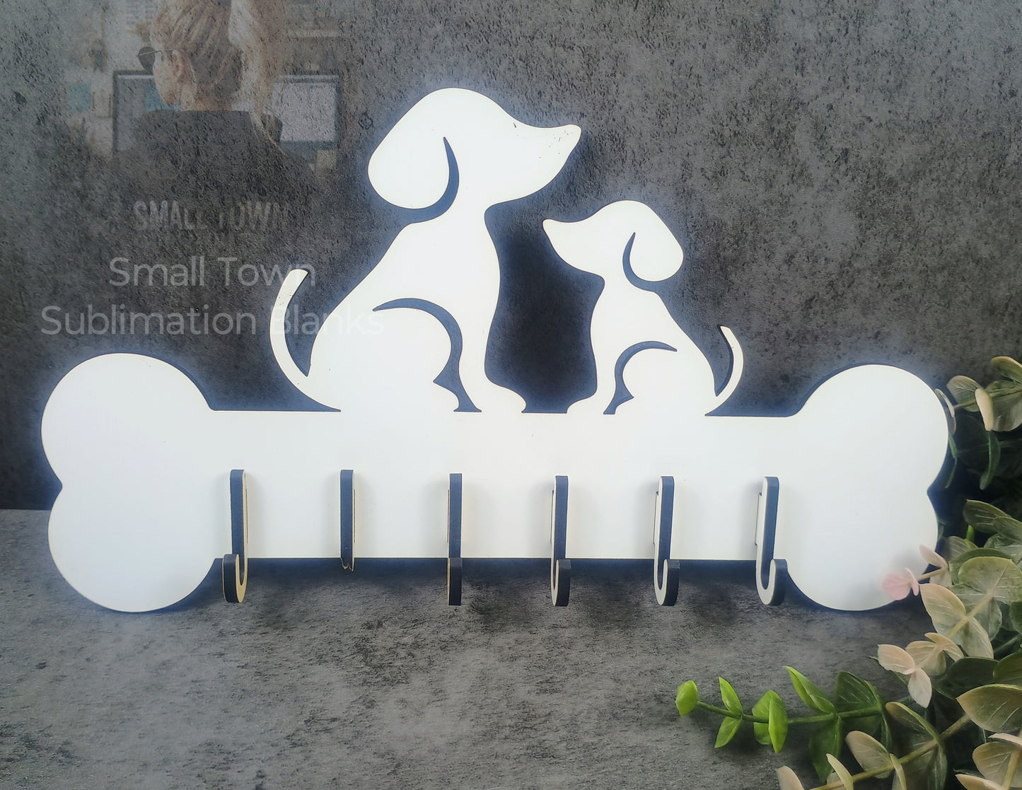 Dog hanger, key holder, leash sublimation blank