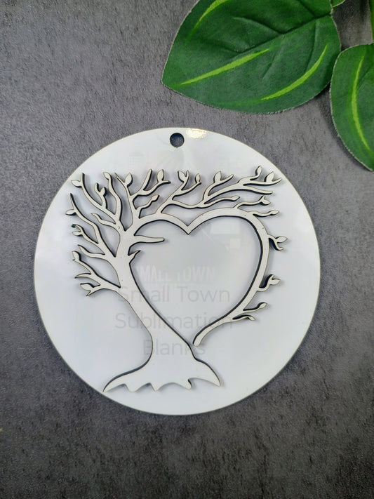 Sublimation Blanks tree heart Christmas ornament.